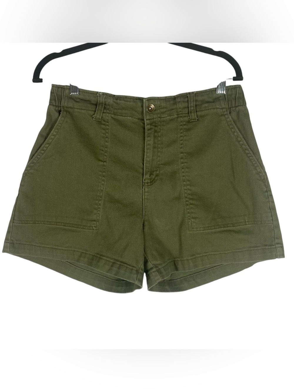 Sanctuary Olive Twill Utility Shorts M High Rise Safari Chic